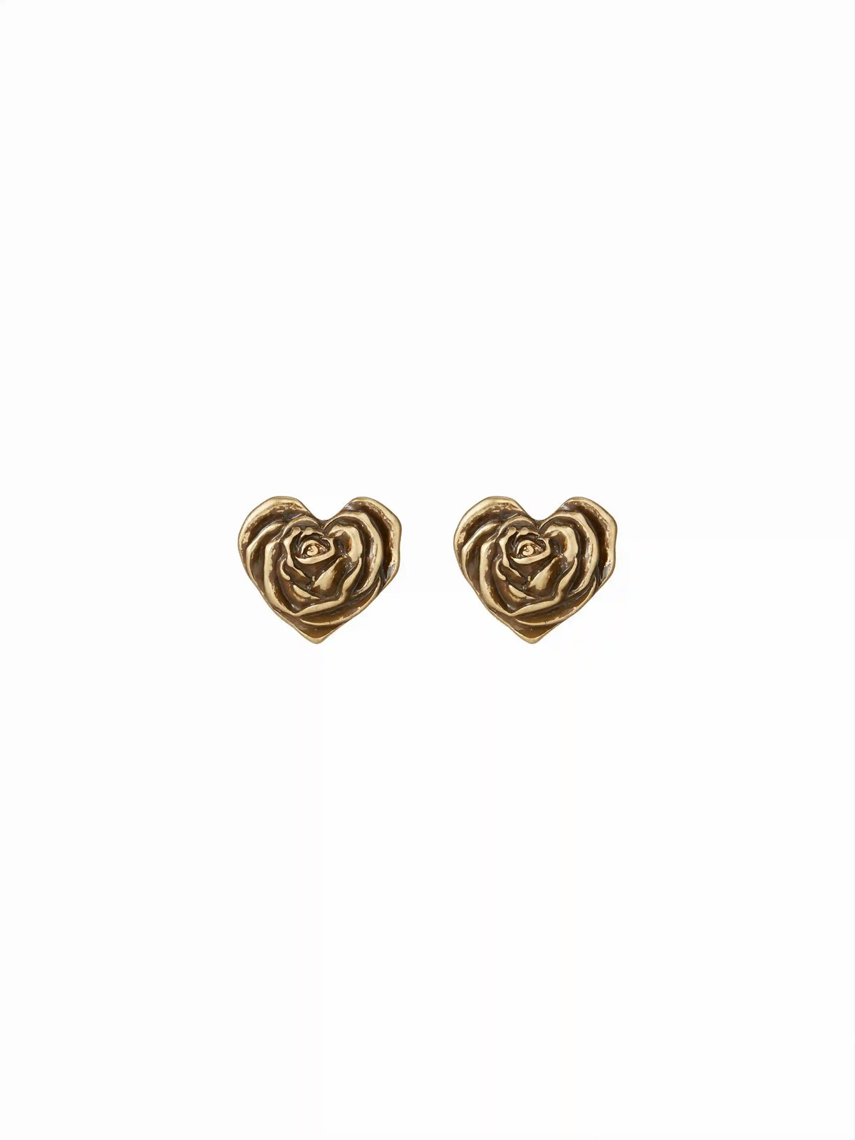 FLORAL HEART SHAPED STUD EARRINGS