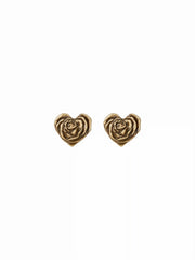 FLORAL HEART SHAPED STUD EARRINGS