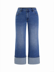 High-Rise Wide Leg w/ Foldover Cuff Curve & Plus