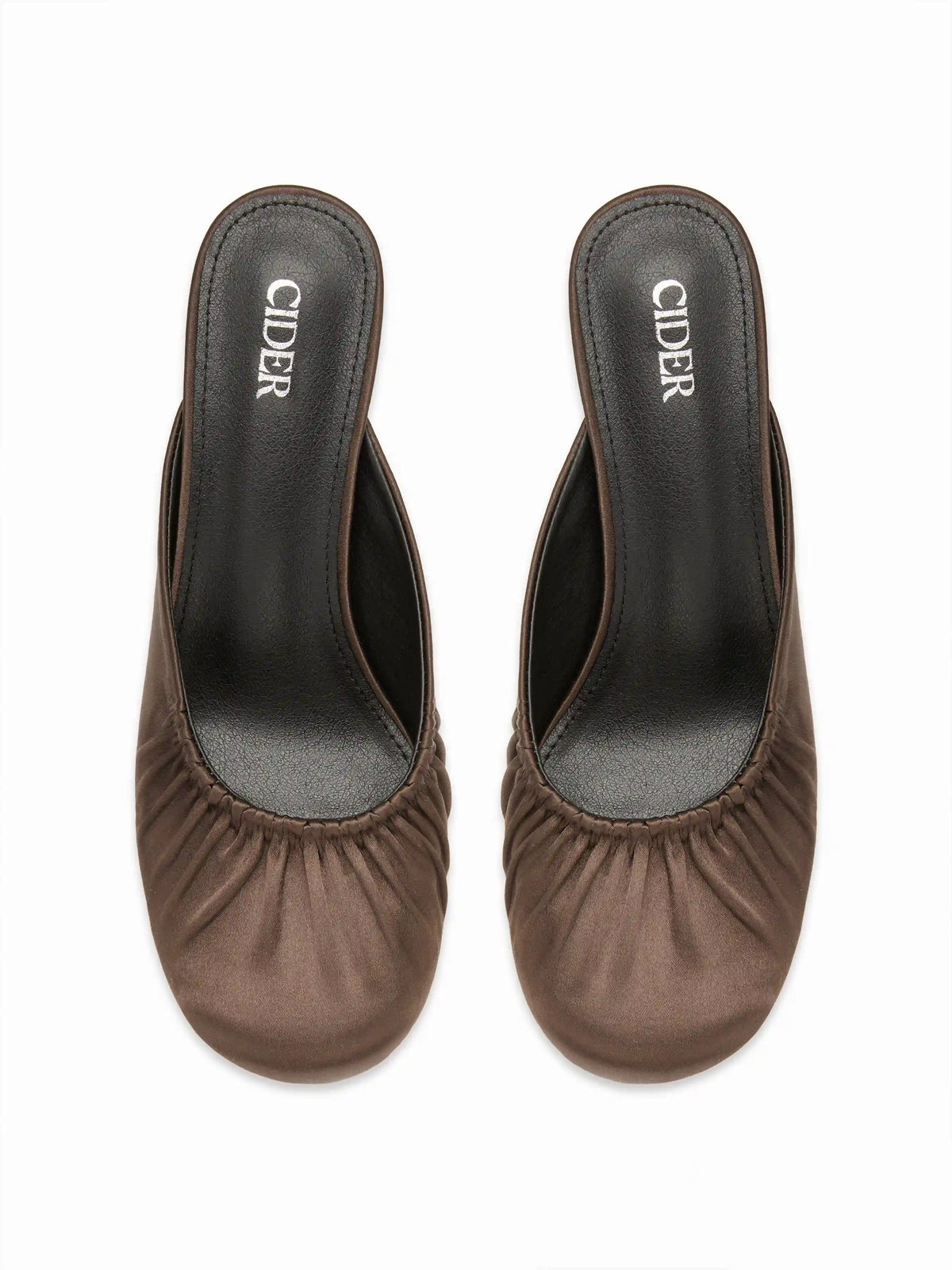 ROUND TOE PLEATED KITTEN HEELS