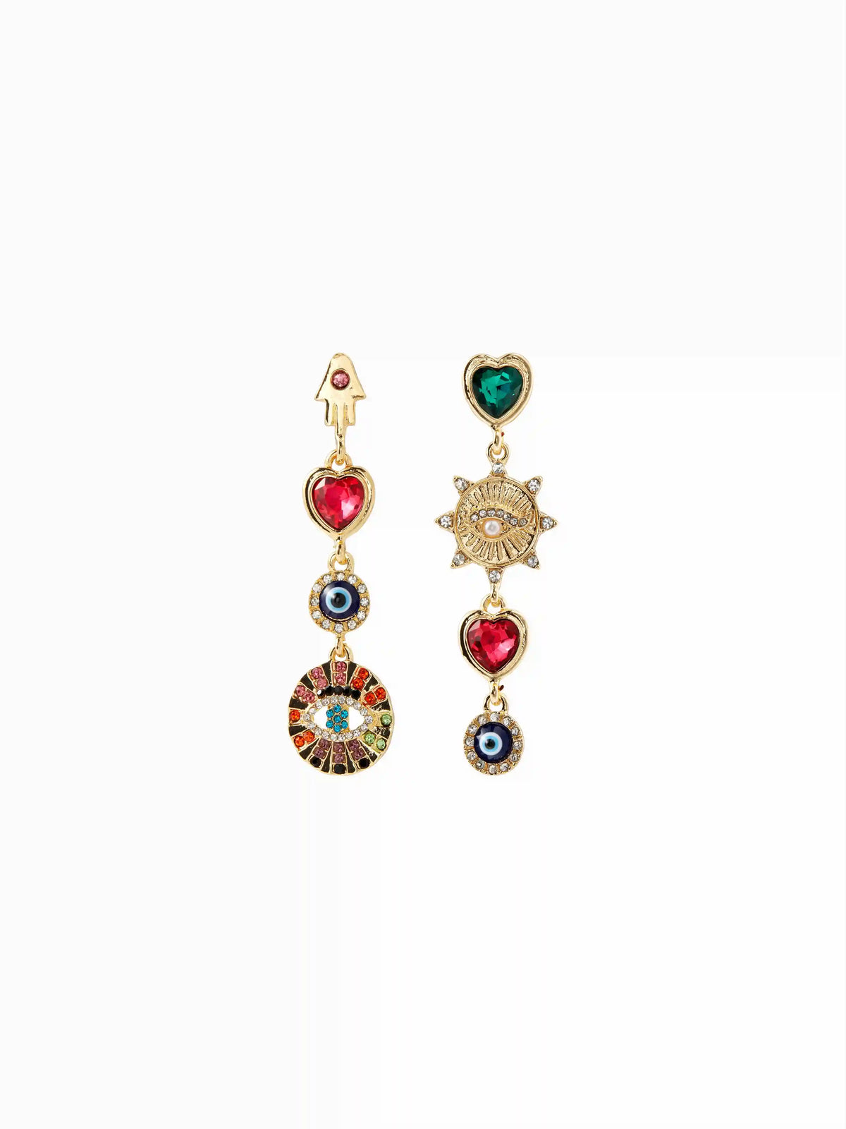 EYE & HEART DECOR DROP EARRINGS