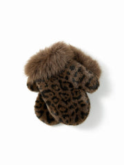 LEOPARD PRINT FUZZY GLOVES