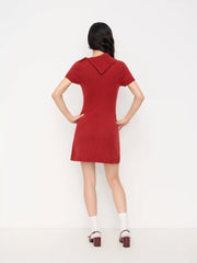 Cable Knit Asymmetrical Neck A-line Mini Dress
