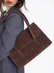 FAUX SUEDE SHOULDER BAG