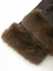 FUZZY & FAUX LEATHER GLOVES