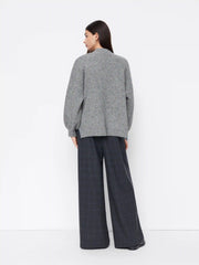 Knit Wool-blend Split Oversized Long Sleeve Top