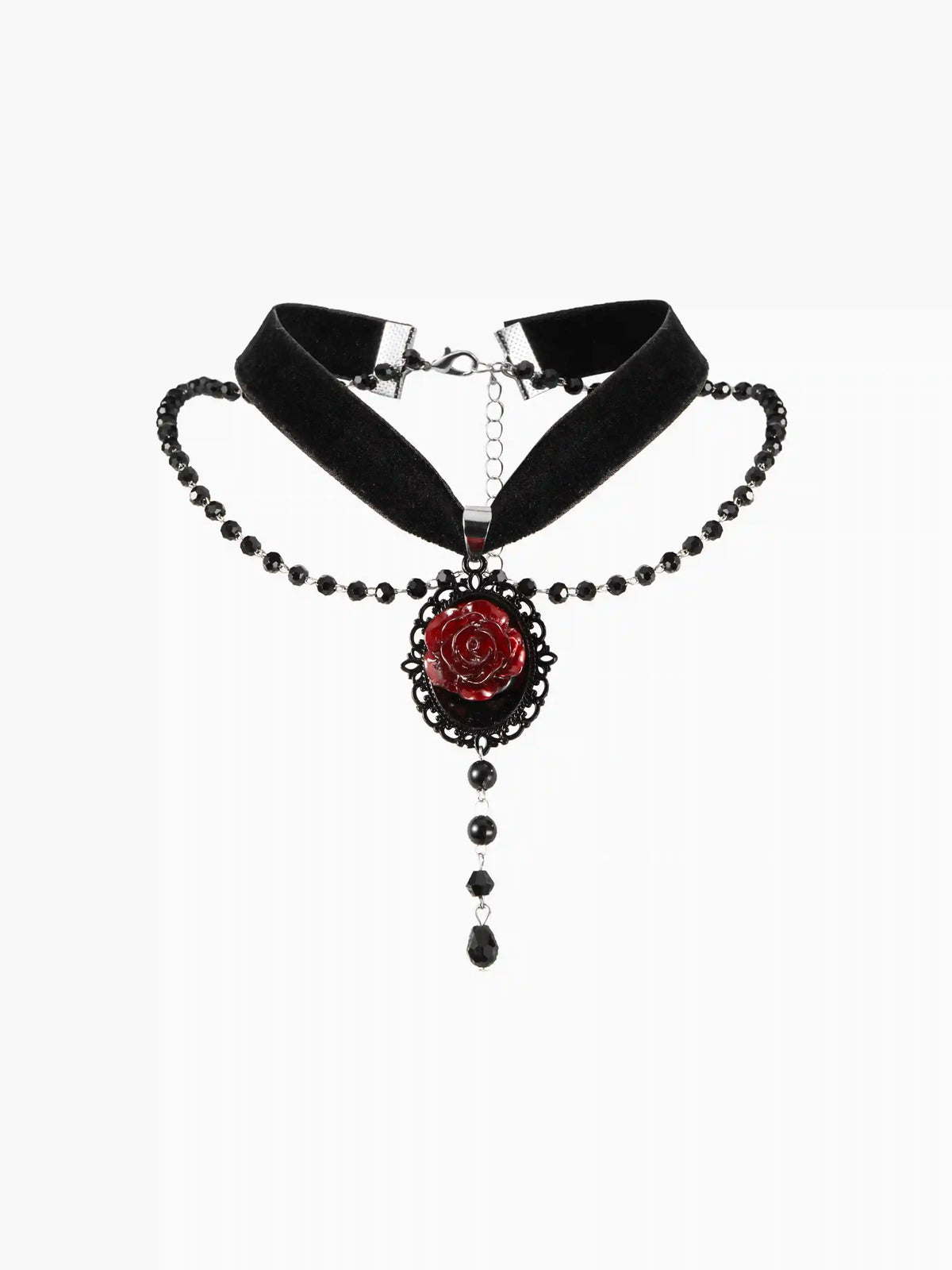 Gothic Rose Design Pendant Necklace