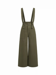 Denim Button Oversized Wide Leg Overall