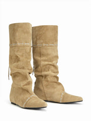 FAUX SUEDE KNEE HIGH BOOTS