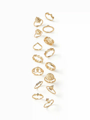 15 PCS RHINESTONE DECOR RING SET