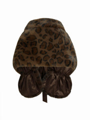 LEOPARD PRINT FUZZY SHAWL