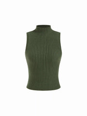 Knit Turtleneck Top & Off-shoulder Lantern Sleeve Top