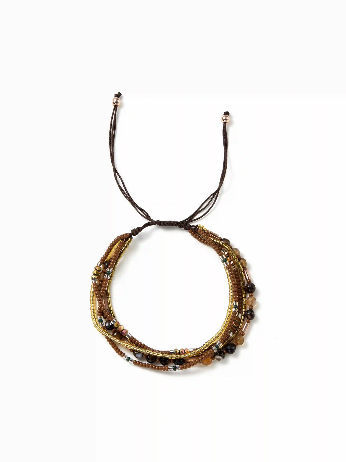 BEADED LAYERED CHAIN BRACELET