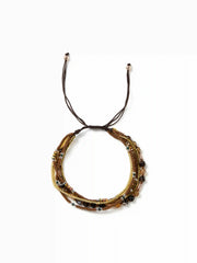 BEADED LAYERED CHAIN BRACELET