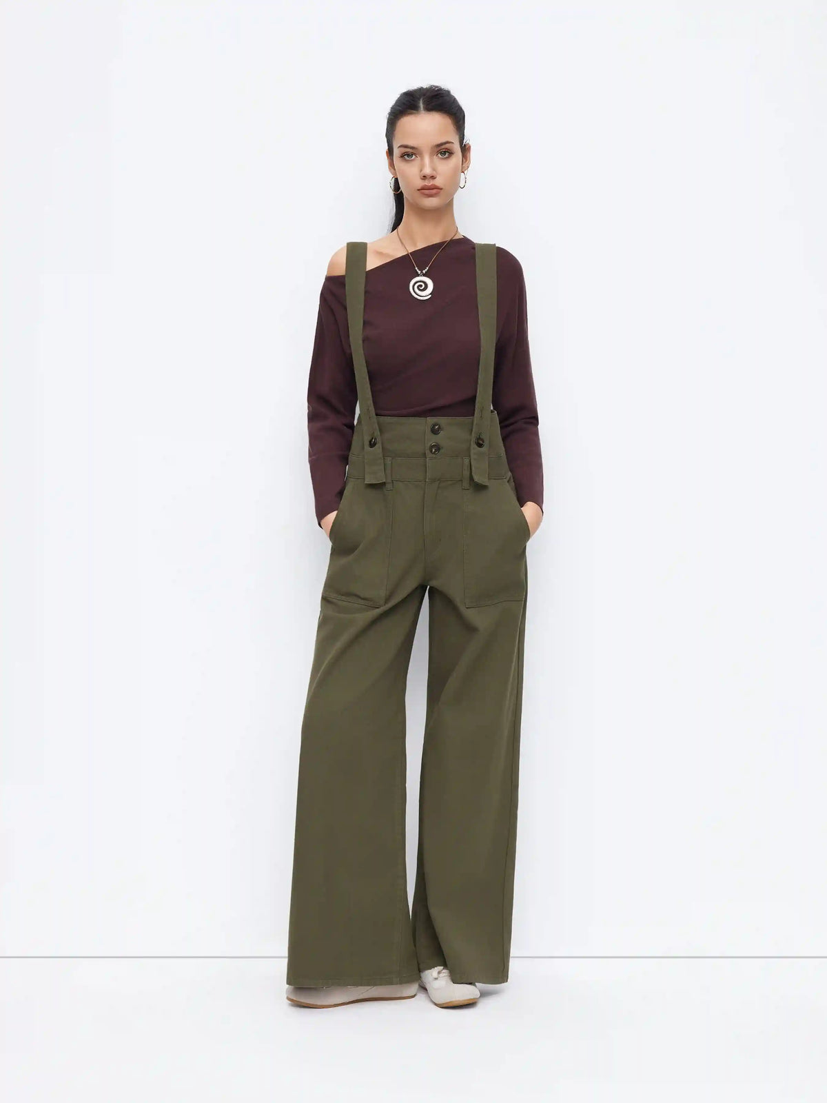 Denim Button Oversized Wide Leg Overall