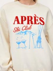 APRÈS Ski Club Embroidery Terry Graphic Oversized Sweatshirt
