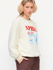 APRÈS Ski Club Embroidery Terry Graphic Oversized Sweatshirt
