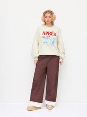 APRÈS Ski Club Embroidery Terry Graphic Oversized Sweatshirt