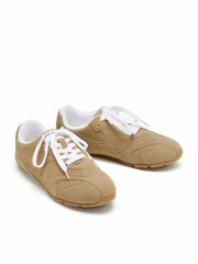 FAUX SUEDE LACE-UP SNEAKERS