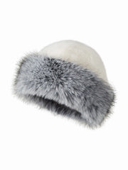 FUZZY TWO-TONE BUCKET HAT