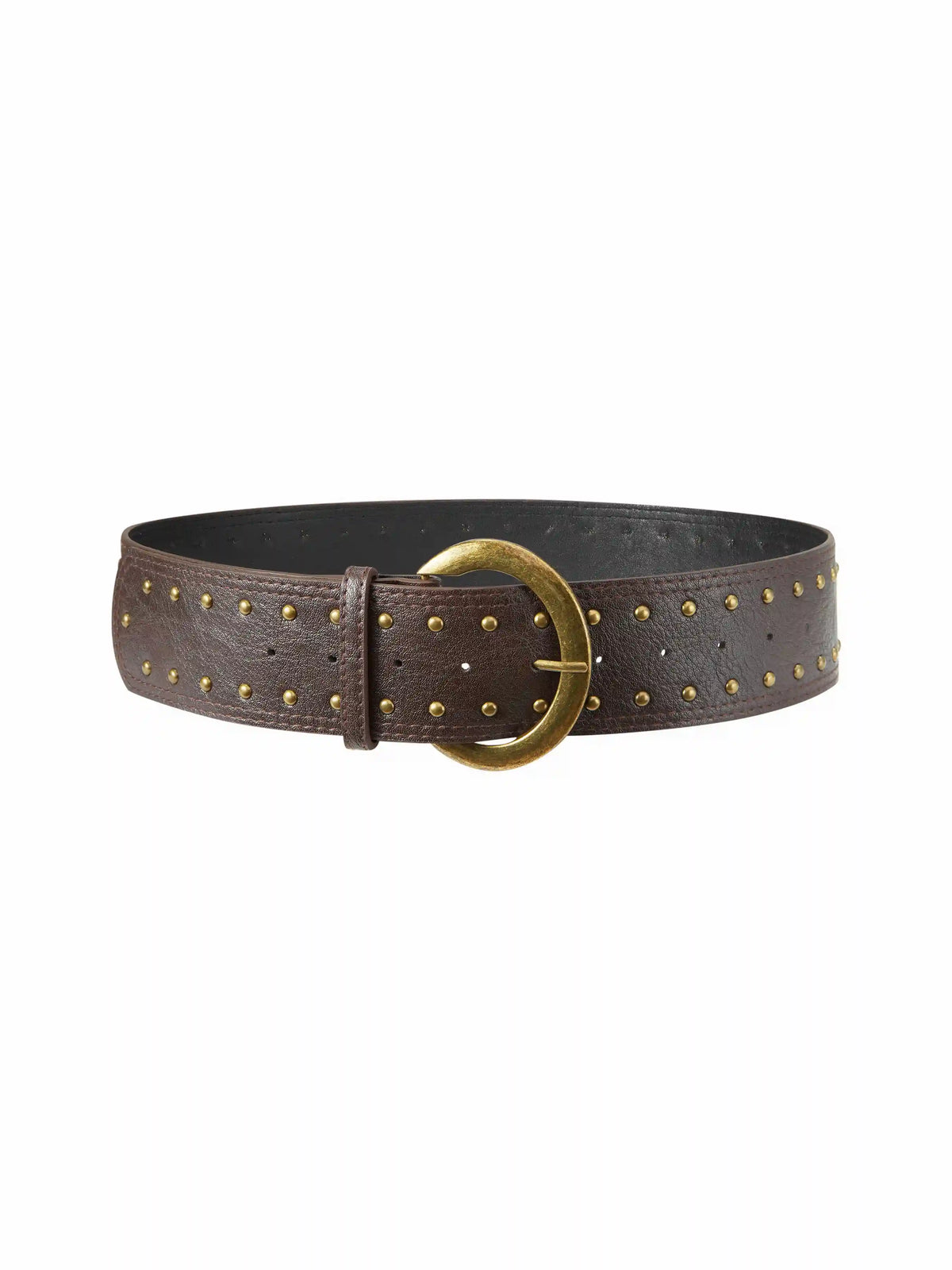 STUDDED ROUND BUCKLE BELT