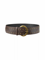 STUDDED ROUND BUCKLE BELT