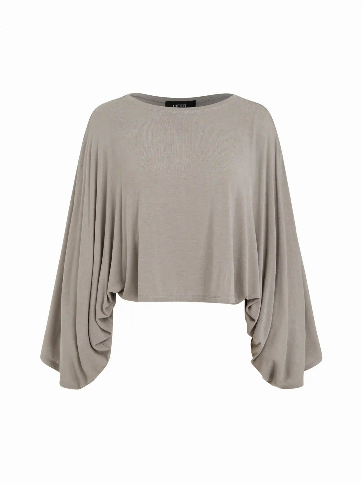 Jersey Round Neck Batwing Sleeve Oversized Tee