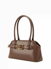 FAUX LEATHER BUCKLE SHOULDER BAG