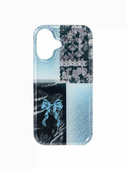 BOWKNOT & FLORAL PATTERN PHONE CASE