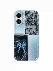 BOWKNOT & FLORAL PATTERN PHONE CASE