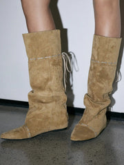 FAUX SUEDE KNEE HIGH BOOTS