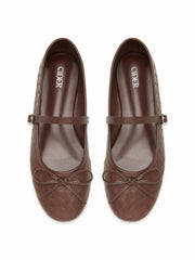 WOVEN BOWKNOT MARY JANE FLATS