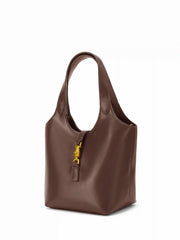 PUSH-LOCK DECOR FAUX LEATHER SHOULDER BAG & CROSSBODY BAG