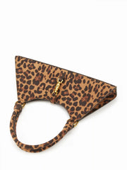 FAUX SUEDE LEOPARD PRINT SHOULDER BAG