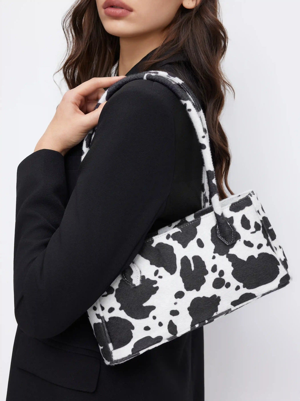 COWHIDE PRINT SHOULDER BAG
