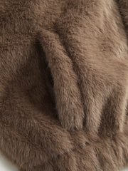 Faux Shearling Hooded Cropped Jacket