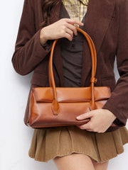 FAUX LEATHER SHOULDER BAG