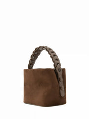 FAUX SUEDE WOVEN CROSSCBODY BAG
