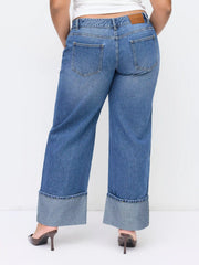 High-Rise Wide Leg w/ Foldover Cuff Curve & Plus