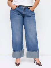 High-Rise Wide Leg w/ Foldover Cuff Curve & Plus