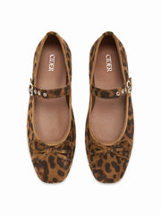LEOPARD PRINT BOWKNOT DECOR MARY JANE SHOES