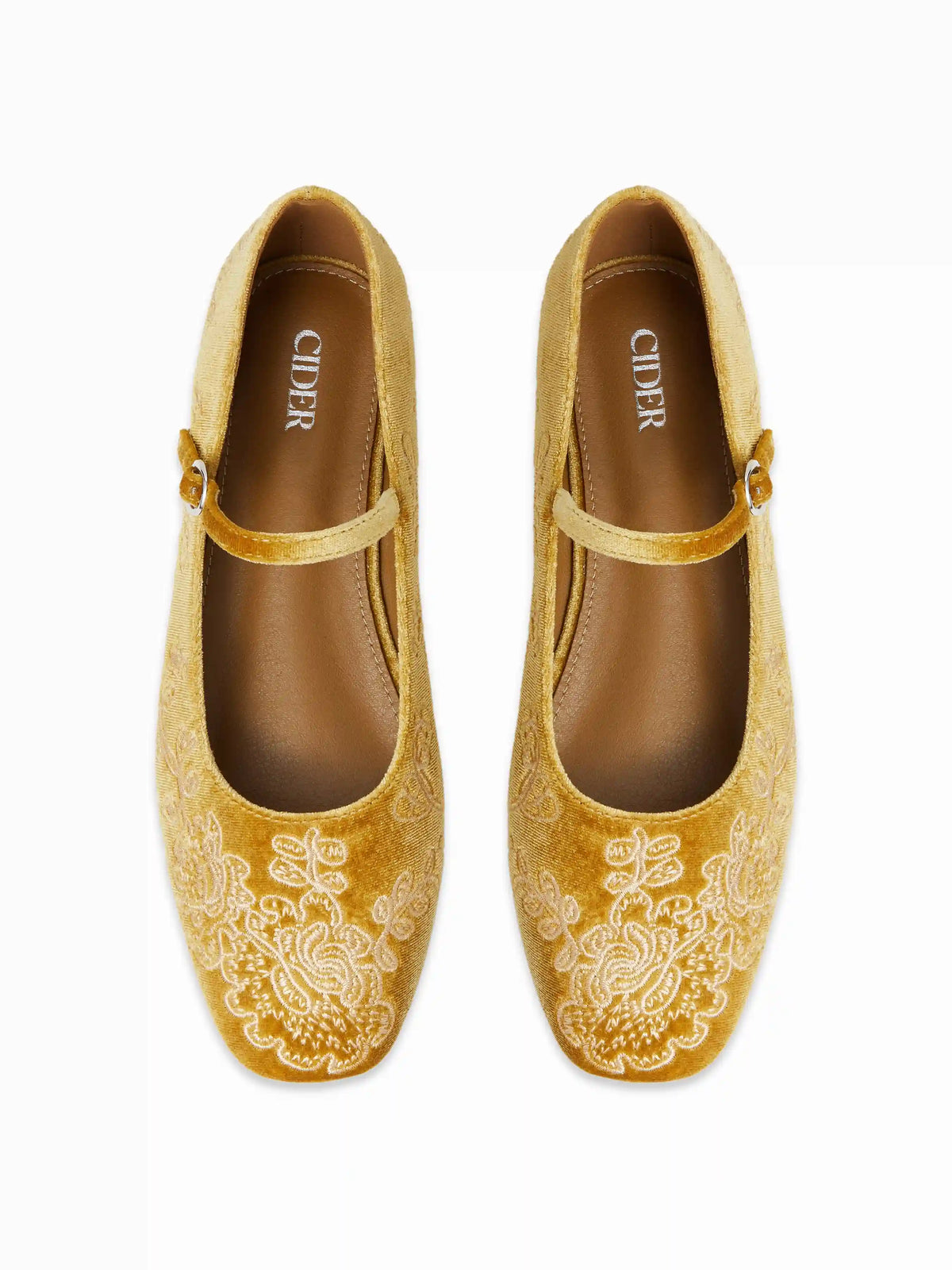 ROUND TOE EMBROIDERED MARY JANE SHOES