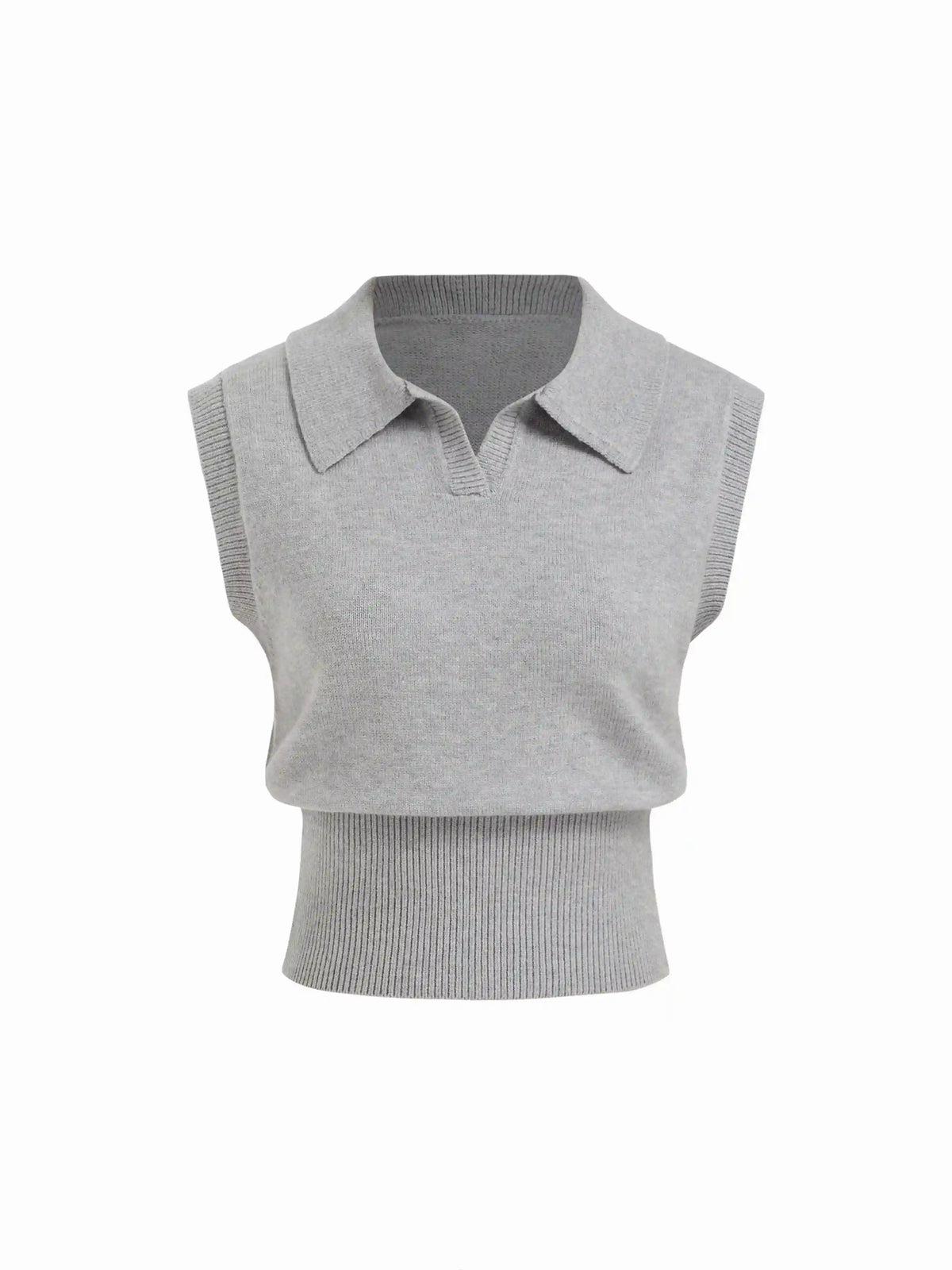 Knit Polo Neck Vest