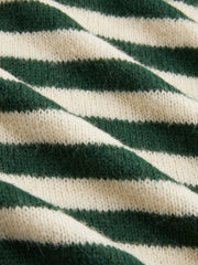 Knit Mohair-blend Striped Contrasting Binding Oversized Top