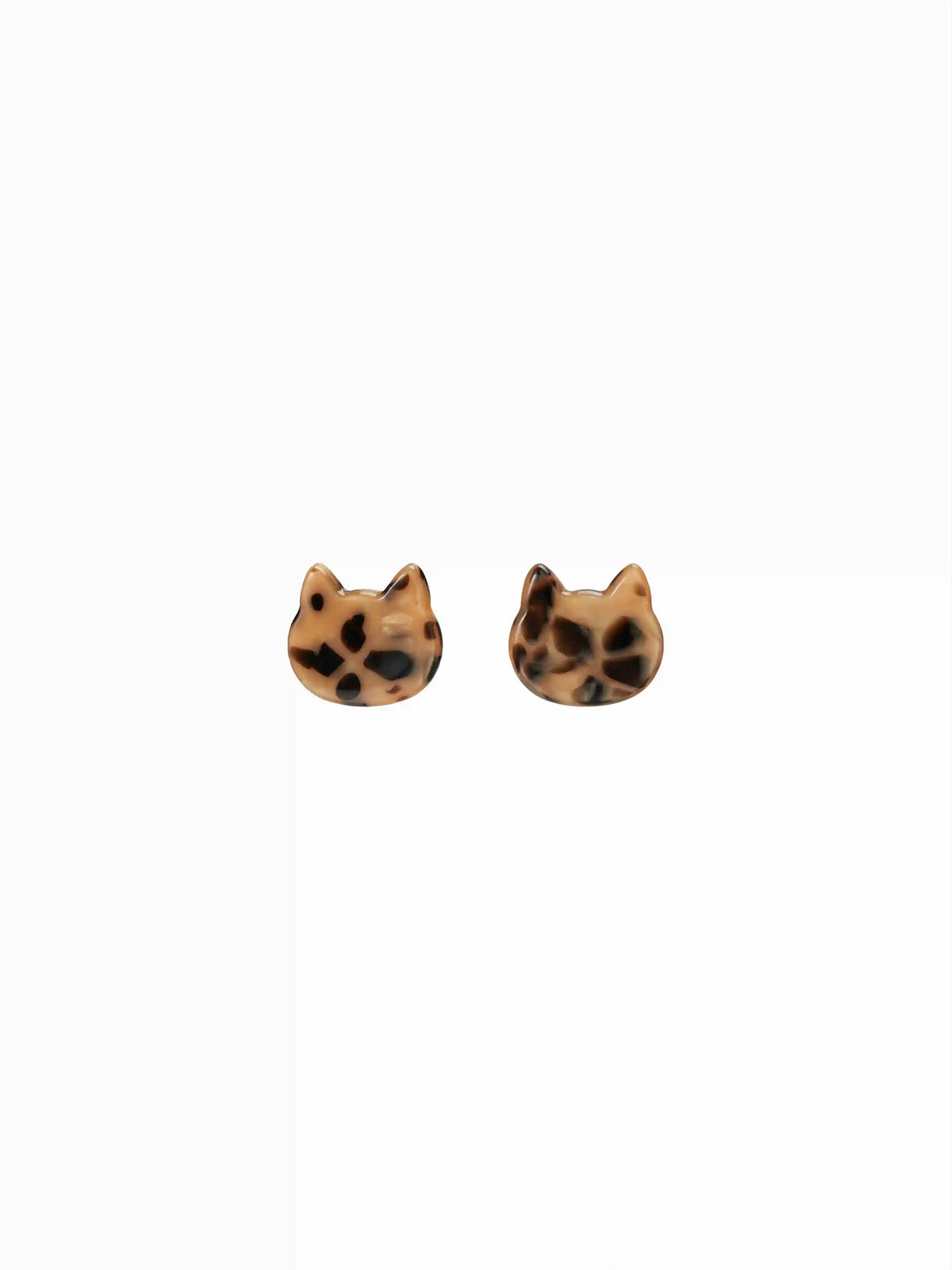 LEOPARD PRINT CAT SHAPED STUD EARRINGS