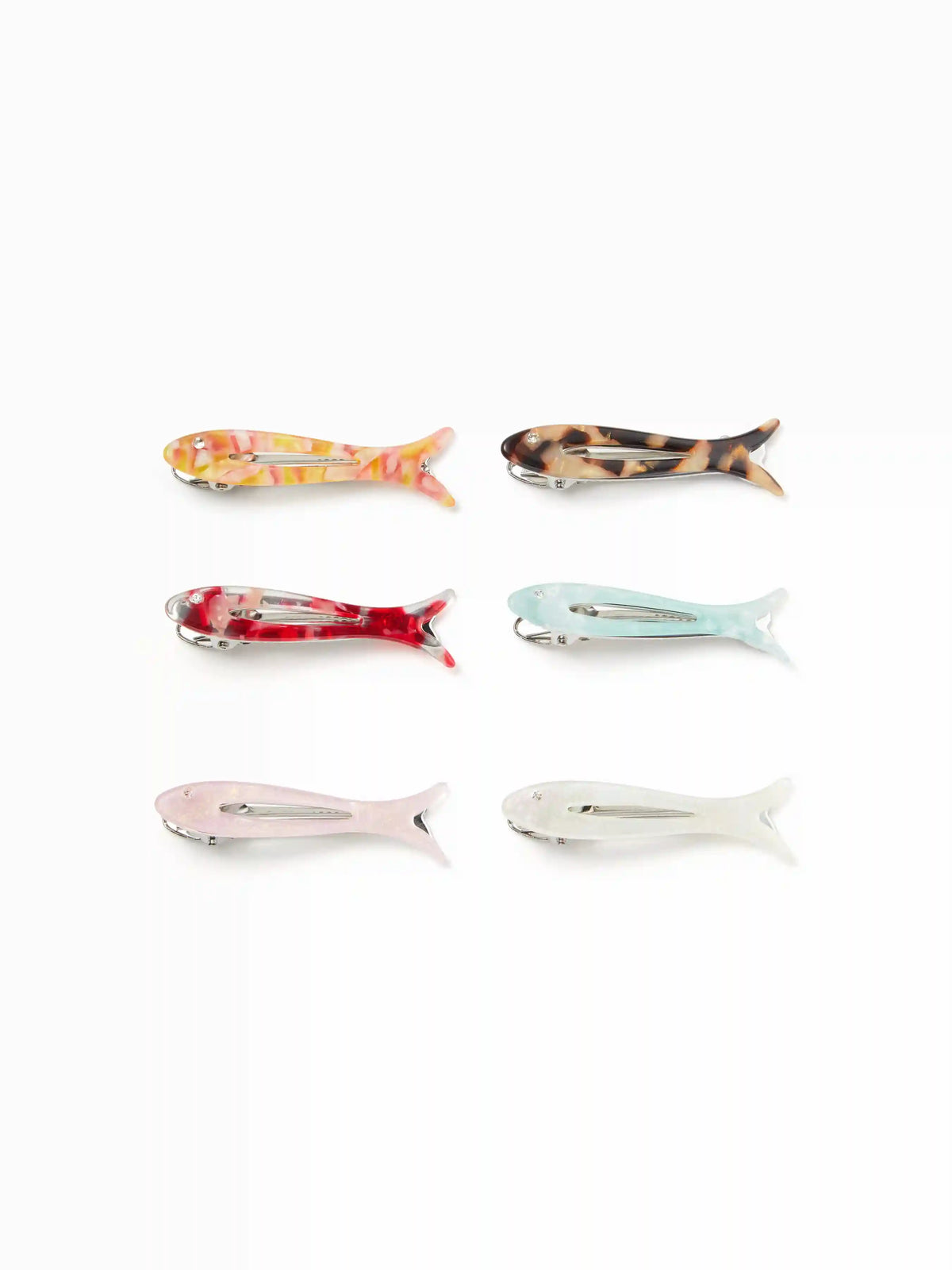 6 PCS FISH HAIR CLIP SET