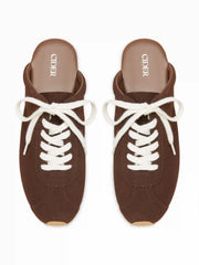 LACE-UP ROUND TOE MULE SNEAKERS