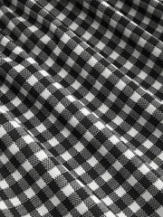 Square Neck Puff Sleeve Plaid Drawstring Blouse