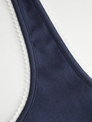 Cotton-blend Halter Neck Ruched Front Cami Top