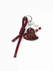 CHERRY & LEOPARD HEART KEYCHAIN